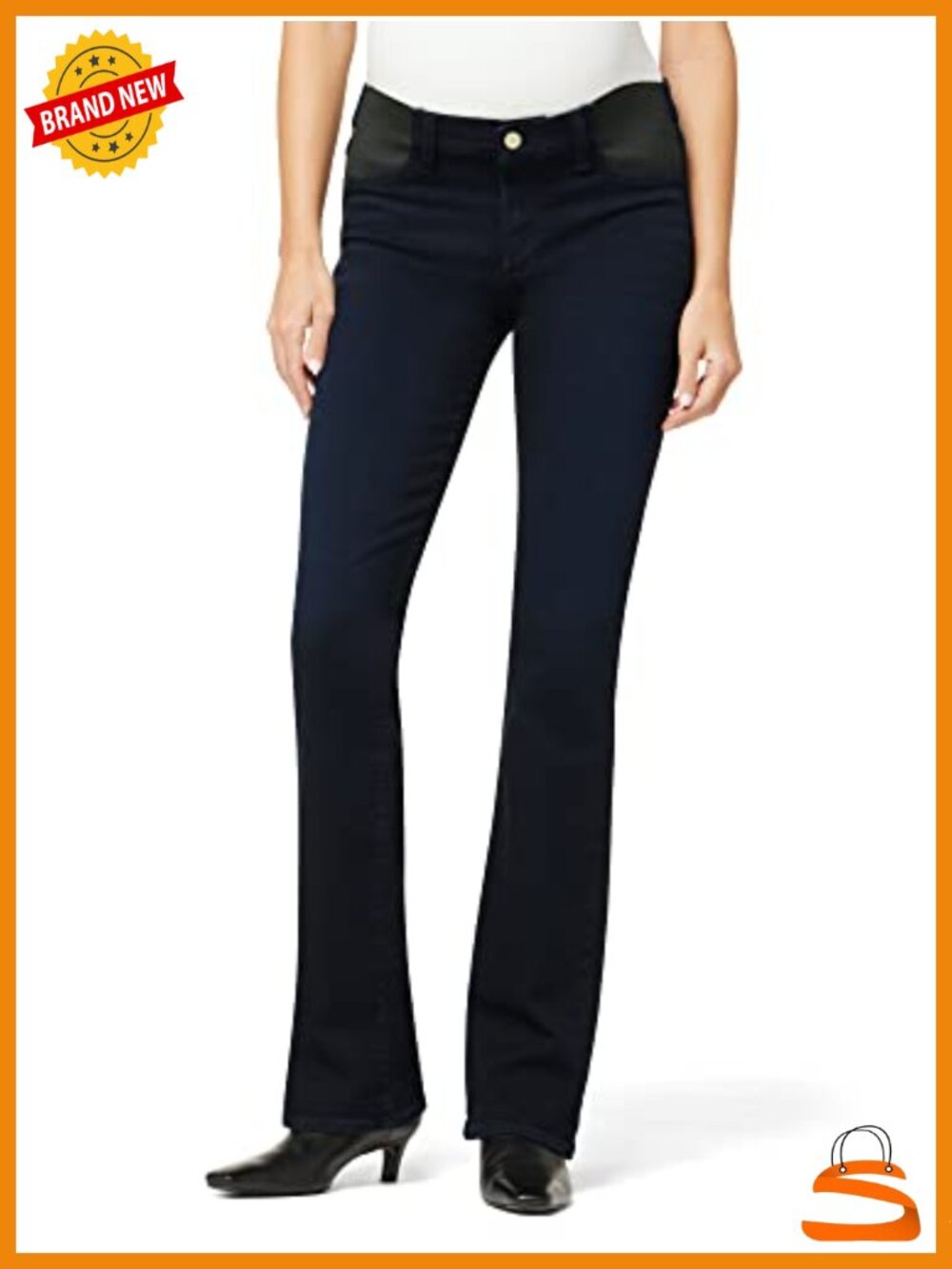 Bootcut Maternity Jeans Mid Rise Stretch Denim 5-Pocket